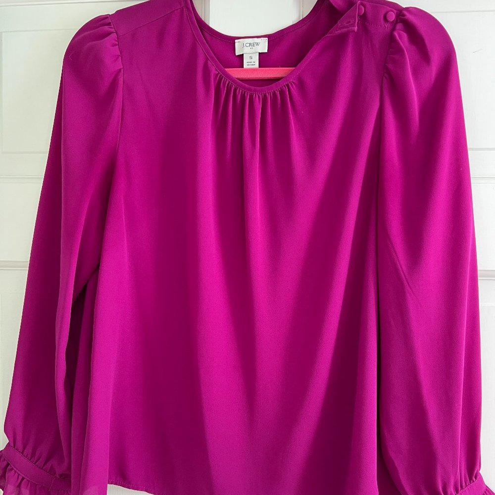 J. Crew Factory Fushia Blouse Size Small